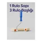 CANDENCE Kadife Moher Rulo 5 cm Rulo Sapı + 3 Adet Başlık – İz Bırakmayan Profesyonel Boya Rulosu, Vernik ve Mobilya Boyama İçin (Sehpa, Masa, Ahşap, Dolap, mutfak, tezgah boyası) sanatsal