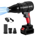 Candeon Elektrikli akülü toz fanı, 35000 devir/dakika mini hava üfleyici, akü, yaprak üfleyici, 800 W 21 V araç turbo fan, jet blower Air Duster, taşınabilir hava toz fırçası, bilgisayar, klavye
