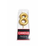 Candle 8 YAŞ GOLD RAKAM MUM DOĞUM GÜNÜ PASTA MUMU 12cm