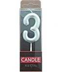Candle Butedo Pasta Mumu - Gümüş - 3 Rakamı - Renkli - 1 Adet