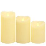 Candle Choice mum gerçek mumdan Wahl vanilya kokulu LED Alevsiz Mum, Uzaktan Kumanda ve zamanlayıcı ile, Set 3