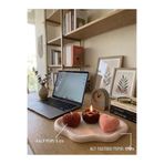 Candle d'amour Vanilya Kokulu Dekoratif Mum Seti – 3’lü Kalp & Gül Mum + Taş Tozu Altlık