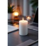 Candle Vase El Işçiliği Hand Made Kütük Silindir Mum Beyaz Renk 5 cm Genişlik 15 cm Uzunluk Kahve Aroması Kokulu - 15 cm Kahve
