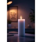 Candle Vase El Işçiliği Hand Made Kütük Silindir Mum Beyaz Renk 5 cm Genişlik 25 cm Uzunluk Kahve Aroması Kokulu - 25 cm Kahve