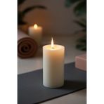 Candle Vase El Işçiliği Hand Made Kütük Silindir Mum Krem Renk 5 cm Genişlik 20 cm Uzunluk Gül Kokulu - 20 cm Gül - Krem - Bej