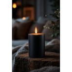 Candle Vase El Işçiliği Hand Made Kütük Silindir Mum Siyah Renk 5 cm Genişlik 10 cm Uzunluk Vanilya Kokulu - 10 cm Vanilya
