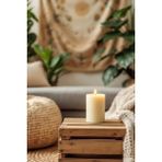 Candle Vase Silindir Mum Kütük Mum Blok Mum Kokulu Mum 10 x 15 cm Kahve Kokulu El Işçiliği Hand Made - Krem - Bej - 1 Adet