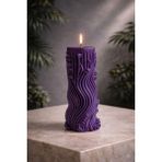 Candle Verdantis, Doğanın Kalbi, Lavanta Kokulu Dekoratif 2 Adet Mor Mum & Kandil