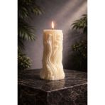 Candle Verdantis, Doğanın Kalbi, Vanilya Kokulu Dekoratif 2 Adet Krem (Ekru) Mum & Kandil - Krem - Bej