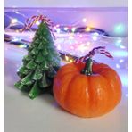 Candles Flame Yılbaşı Mumu 2li Balkabağı ve Çam Ağacı - 2 Adet