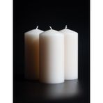 CANDWAX 3x6 inç Fildişi Sütun Mum Seti 3'lü - Büyük Sütunlu Mum Fildişi Her Durum için Mükemmel - Uzun Yanan Fildişi Mumlar Kokusuz