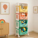 Candy 4 Katlı Sepetli Oyuncak Dolabı