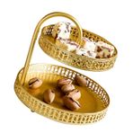 Candy Fruite Tatlı Tabağı, Lüks Altın Bakır Sağlam Bir Kolay Temizlenmesi Büyük Kapasiteli Çift Rulmanlar Doğum Günü Partisi İçin Banyolar (Yaprak)
