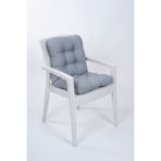 Candy Gri Pofidik Arkalıklı Sandalye Minderi Özel Dikişli Bağcıklı 43X88 cm - 44 x 94 cm
