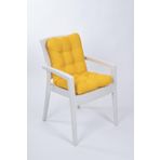 CANDY Pofidik Arkalıklı Sandalye minderi özel dikişli bağcıklı 43x88 cm SARI