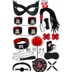 Candy Women Fantazi Set Detaylı Kelepçe ve Tasmalı 15 Parça - 4041