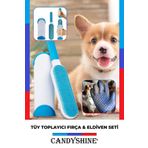 CandyShine Deluxe Mucize Koltuk Kıyafet Halı Tüy Toplayıcı Fırça Seti ve Tüy Toplayıcı Eldiven Premium Kalite