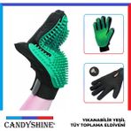 Candyshine Kedi Köpek Tüy Toplayıcı Yapıcı Tarama Eldiveni Evcil Hayvan Tüy Toplama Tarak Eldiven Yeşil