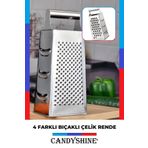 CandyShine Paslanmaz Çelik Rende Lüx 4 Yönlü Ergonomik Paslanmaz Çelik Rende