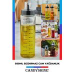 CandyShine Sızdırmaz Premium Cam Yağlık Damlatmaz Şık Cam Yağdanlık Akıtmaz Lüx Cam Yağ Sirke Şişesi 500 ml