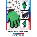 Candyshine Yeşil Kedi Köpek Tüy Toplayıcı Masaj Yapıcı Tarama Eldiveni