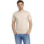 Canegem Sıfır Yaka, Kısa Kol Tişört - Bej - 3XL
