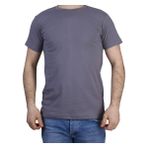 Canegem Sıfır Yaka, Kısa Kol Tişört - Füme - 3XL