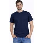 Canegem Sıfır Yaka, Kısa Kol Tişört - Lacivert - 2XL