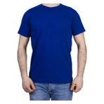 Canegem Sıfır Yaka, Kısa Kol Tişört - Saks Mavi - XL
