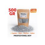 CANERLER 500 Gr GÜMÜŞ GLİTTER | 1mm | Dekorati Toz Sim Mum Epoksi Boya Kolonya NailArt Chunky Sim Tozu