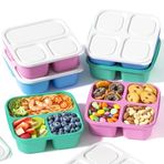 Canfanni 6 ADET Bento Atıştırmalık Konteynerleri, Yeniden Kullanılabilir Bölme Bölünmüş Gıda Saklama Kapları, Okul, İş ve Seyahat için Çocuklar Yetişkinler için Öğle Yemeği Konteynerleri (3 Renk)
