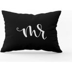 Cango Home CGH318-3550 Çift Tarafı Baskılı 35 x 50 cm Siyah Beyaz Mr. Erkek Dijital Baskılı Kırlent Yastık Kılıfı - Siyah -