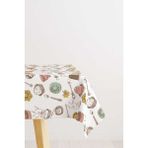 Cango Home CGH592-MS 140x200 cm Beyaz Kahverengi Mutfak Temalı Dijital Baskılı Masa Örtüsü