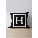 Cango Home Harfli Kırlent Yastık Kılıfı - H Harfi - 43x43 cm