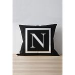 Cango Home Harfli Kırlent Yastık Kılıfı - N Harfi - 43X43 cm - 43 x 43 cm - Renkli