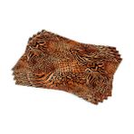 Cango Home Kahverengi Turuncu Zebra Leopar Desenli Dijital Baskı Amerikan Servisi 4lü Set Cgh350-As - 30 x 45 cm
