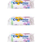 Canhome Beyaz Mini Küçük Boy 40 x 50 cm 30 Litre Çöp Torbası Poşeti - 40 Adetlik 3 Rulo