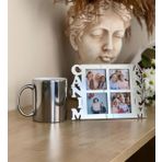 Canım Annem 4 Fotoğraf Standlı Mdf Gümüş Çerçeve ve Gümüş Kupa Set