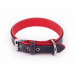 Canini Collar Hakiki Flotter Deri Köpek Tasması, Çift Katlı Deri, Ultra Dayanıklı Tasma (Kırmızı-Lacivert, XXS)