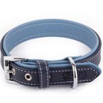 Canini Collar Hakiki Flotter Deri Köpek Tasması, Çift Katlı Deri, Ultra Dayanıklı Tasma (Lacivert-Mavi, XS)