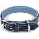 Canini Collar Hakiki Flotter Deri Köpek Tasması, Çift Katlı Deri, Ultra Dayanıklı Tasma (Mavi-Lacivert, M)