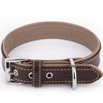 Canini Collar Hakiki Flotter Deri Köpek Tasması, Çift Katlı Deri, Ultra Dayanıklı Tasma (Toprak-Kahverengi, S)