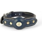 Canini Collar Hakiki Klasik Deri Airtag Uyumlu Köpek Tasması – Dayanıklı, Konforlu ve Şık Tasarım, Airtag Bölmeli Gerçek Deriden Köpekler İçin Tasma (Lacivert, XS)