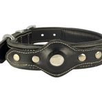Canini Collar Hakiki Yağlı Deri Airtag Uyumlu Köpek Tasması – Dayanıklı, Konforlu ve Şık Tasarım, Airtag Bölmeli Gerçek Deriden Köpekler İçin Tasma (Siyah, S)