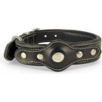 Canini Collar Hakiki Yağlı Deri Airtag Uyumlu Köpek Tasması – Dayanıklı, Konforlu ve Şık Tasarım, Airtag Bölmeli Gerçek Deriden Köpekler Için Tasma - Siyah