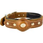 Canini Collar Hakiki Yağlı Deri Airtag Uyumlu Köpek Tasması – Dayanıklı, Konforlu ve Şık Tasarım, Airtag Bölmeli Gerçek Deriden Köpekler Için Tasma - Taba