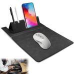 CANIPHA Taşınabilir Fare Altlığı, Telefon ve Kalem Tutuculu Deri Dizüstü Bilgisayar Fare Altlığı, Kablosuz Fare için Seyahat Mouse Pad, Katlanabilir Dizüstü Bilgisayar Masa Paspasları Ev/Okul/Ofis için Mouse