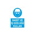 Canis Etiket Baret ve Iş Gözlüğü Kullan Sticker - Folyo - 25 x 35 cm