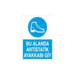 Canis Etiket Bu Alanda Antistatik Ayakkabı Giy Alüminyum - 35 x 50 cm