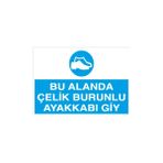 Canis Etiket Bu Alanda Çelik Burunlu Ayakkabı Giy Alüminyum - 35 x 50 cm